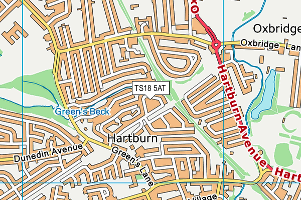 TS18 5AT map - OS VectorMap District (Ordnance Survey)