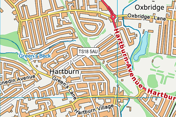 TS18 5AU map - OS VectorMap District (Ordnance Survey)