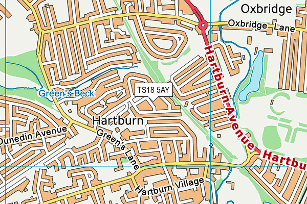 TS18 5AY map - OS VectorMap District (Ordnance Survey)