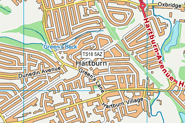 TS18 5AZ map - OS VectorMap District (Ordnance Survey)