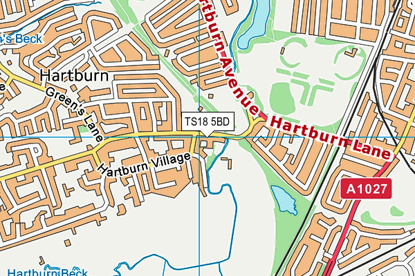 TS18 5BD map - OS VectorMap District (Ordnance Survey)