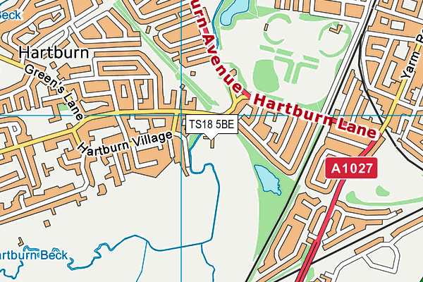 TS18 5BE map - OS VectorMap District (Ordnance Survey)