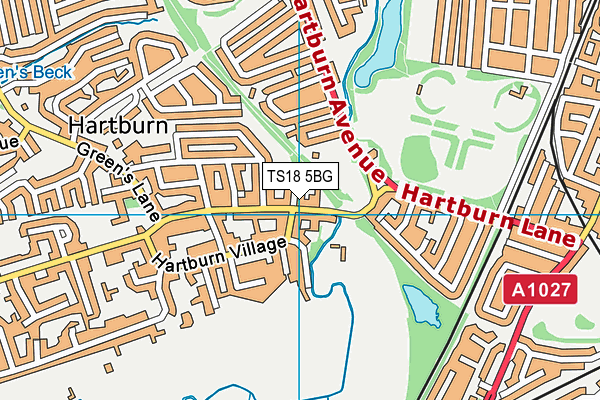 TS18 5BG map - OS VectorMap District (Ordnance Survey)