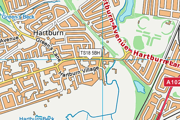 TS18 5BH map - OS VectorMap District (Ordnance Survey)