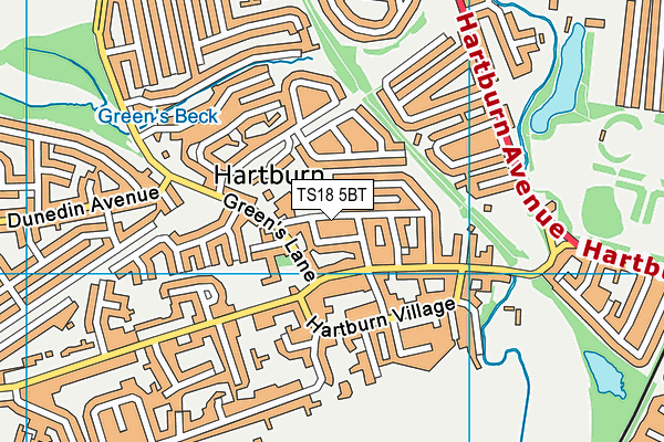 TS18 5BT map - OS VectorMap District (Ordnance Survey)