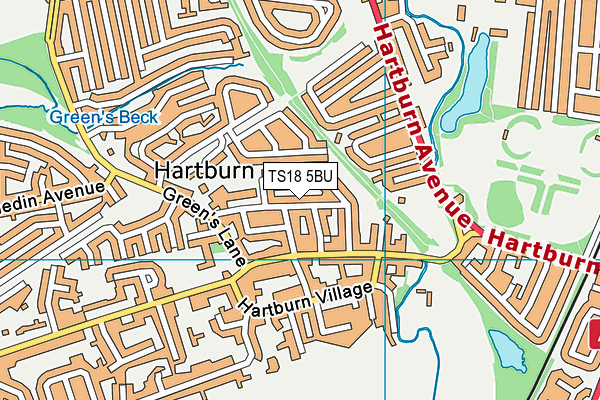 TS18 5BU map - OS VectorMap District (Ordnance Survey)