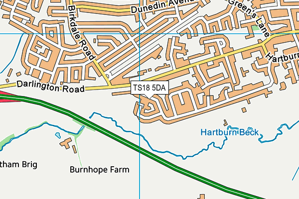 TS18 5DA map - OS VectorMap District (Ordnance Survey)