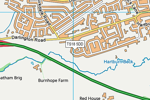 TS18 5DD map - OS VectorMap District (Ordnance Survey)