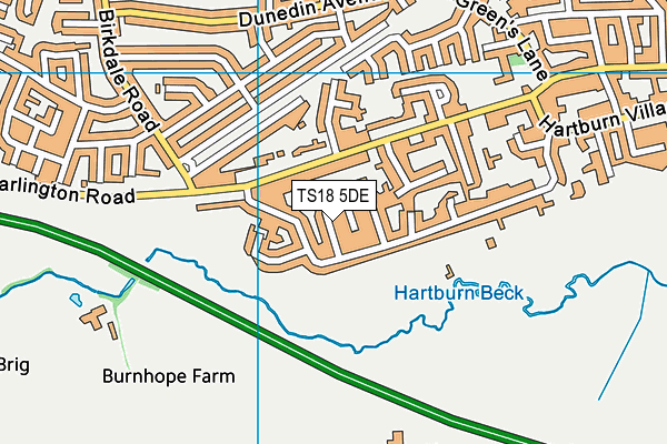 TS18 5DE map - OS VectorMap District (Ordnance Survey)