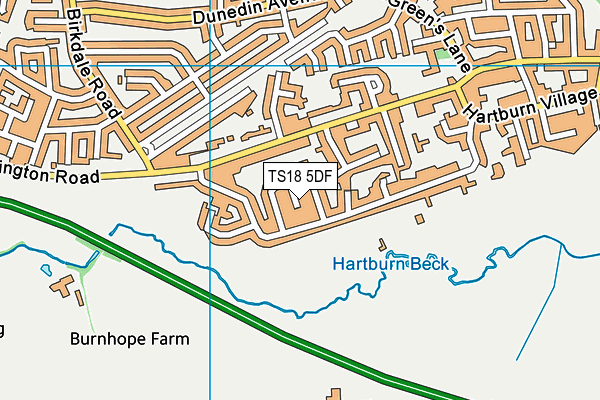 TS18 5DF map - OS VectorMap District (Ordnance Survey)