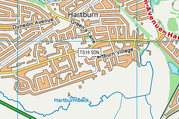 TS18 5DN map - OS VectorMap District (Ordnance Survey)