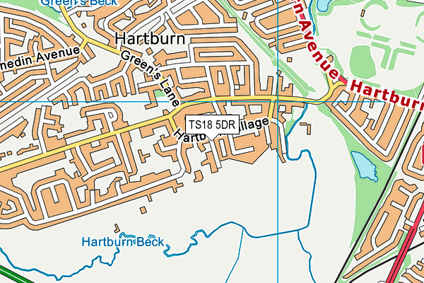 TS18 5DR map - OS VectorMap District (Ordnance Survey)