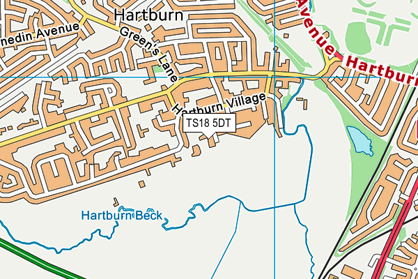 TS18 5DT map - OS VectorMap District (Ordnance Survey)