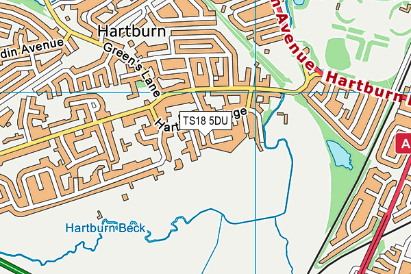 TS18 5DU map - OS VectorMap District (Ordnance Survey)