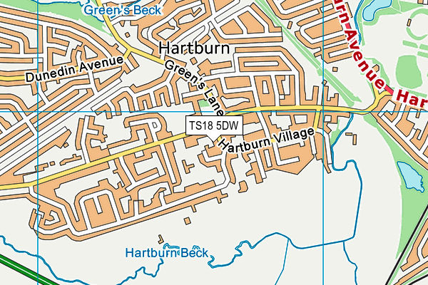 TS18 5DW map - OS VectorMap District (Ordnance Survey)