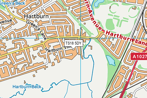 TS18 5DY map - OS VectorMap District (Ordnance Survey)