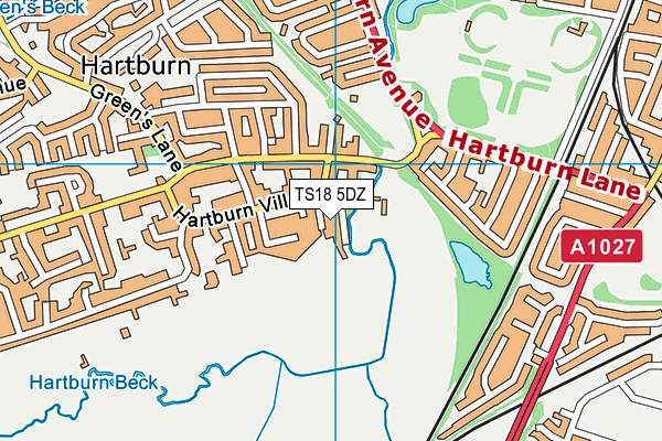 TS18 5DZ map - OS VectorMap District (Ordnance Survey)