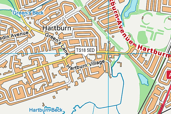 TS18 5ED map - OS VectorMap District (Ordnance Survey)