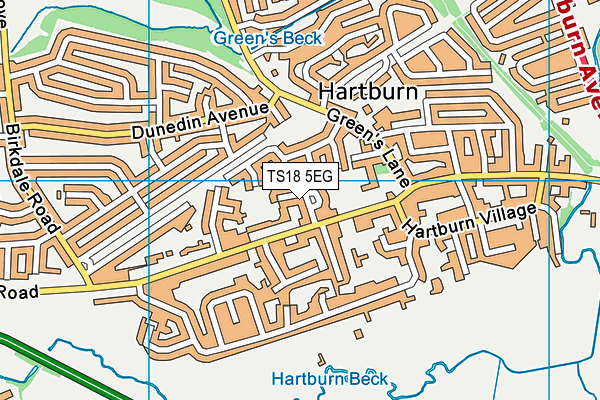 TS18 5EG map - OS VectorMap District (Ordnance Survey)