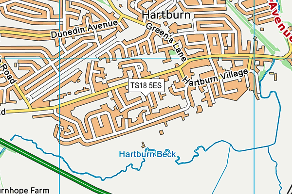 TS18 5ES map - OS VectorMap District (Ordnance Survey)
