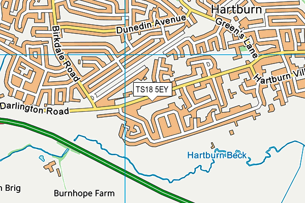 TS18 5EY map - OS VectorMap District (Ordnance Survey)