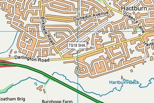 TS18 5HA map - OS VectorMap District (Ordnance Survey)