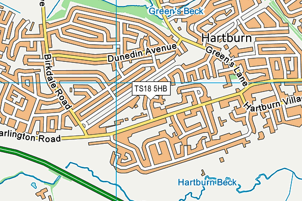 TS18 5HB map - OS VectorMap District (Ordnance Survey)