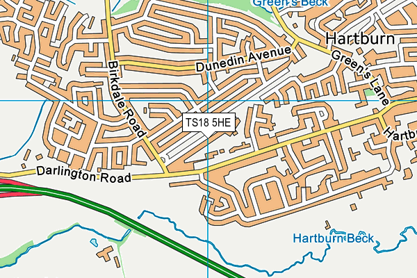 TS18 5HE map - OS VectorMap District (Ordnance Survey)