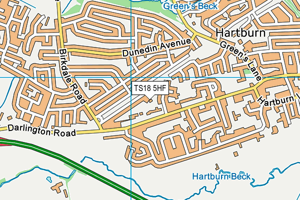 TS18 5HF map - OS VectorMap District (Ordnance Survey)