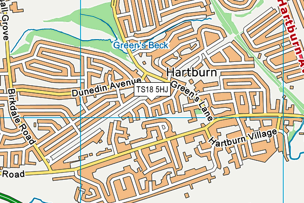 TS18 5HJ map - OS VectorMap District (Ordnance Survey)