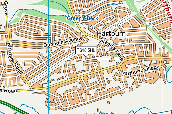 TS18 5HL map - OS VectorMap District (Ordnance Survey)