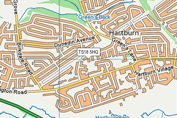 TS18 5HQ map - OS VectorMap District (Ordnance Survey)