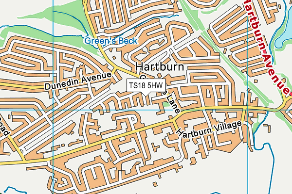 TS18 5HW map - OS VectorMap District (Ordnance Survey)