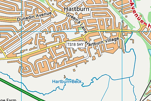 TS18 5HY map - OS VectorMap District (Ordnance Survey)