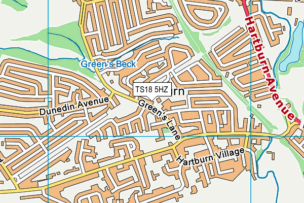 TS18 5HZ map - OS VectorMap District (Ordnance Survey)