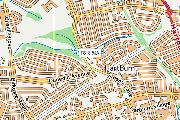 TS18 5JA map - OS VectorMap District (Ordnance Survey)