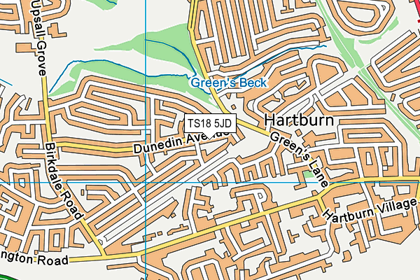 TS18 5JD map - OS VectorMap District (Ordnance Survey)