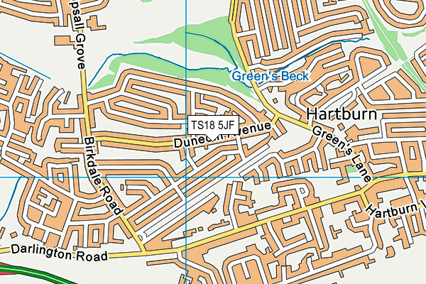 TS18 5JF map - OS VectorMap District (Ordnance Survey)