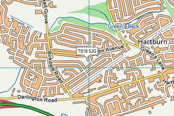 TS18 5JG map - OS VectorMap District (Ordnance Survey)