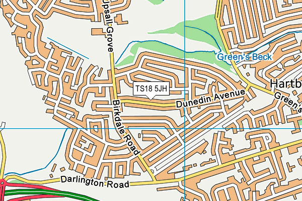 TS18 5JH map - OS VectorMap District (Ordnance Survey)