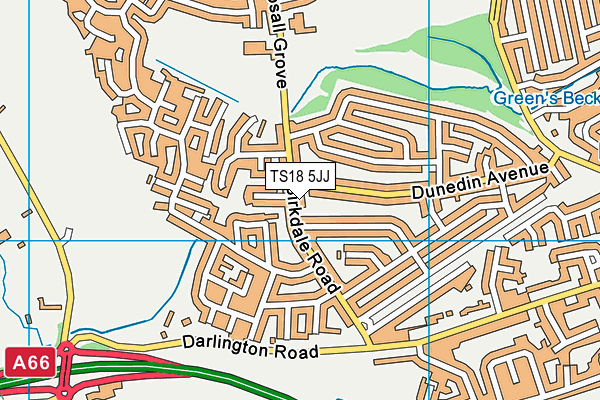 TS18 5JJ map - OS VectorMap District (Ordnance Survey)