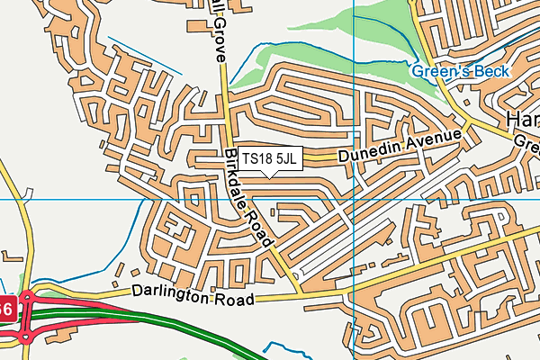 TS18 5JL map - OS VectorMap District (Ordnance Survey)