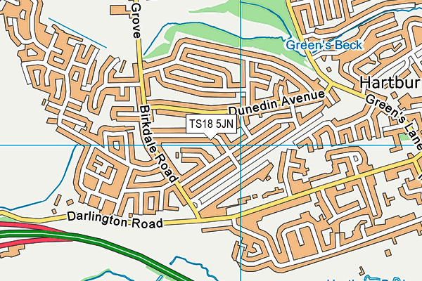 TS18 5JN map - OS VectorMap District (Ordnance Survey)