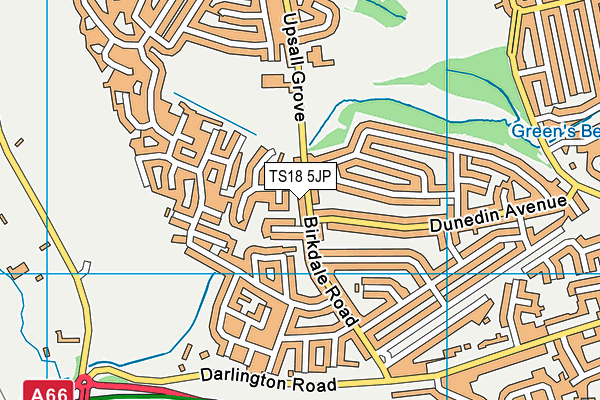 TS18 5JP map - OS VectorMap District (Ordnance Survey)