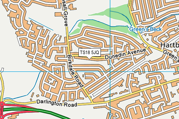 TS18 5JQ map - OS VectorMap District (Ordnance Survey)