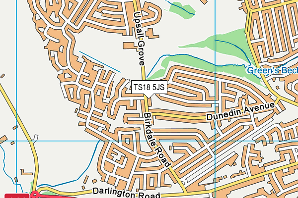 TS18 5JS map - OS VectorMap District (Ordnance Survey)