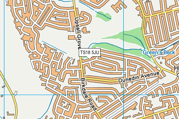 TS18 5JU map - OS VectorMap District (Ordnance Survey)