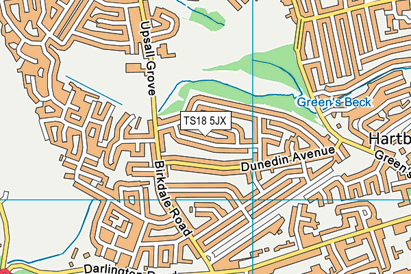 TS18 5JX map - OS VectorMap District (Ordnance Survey)