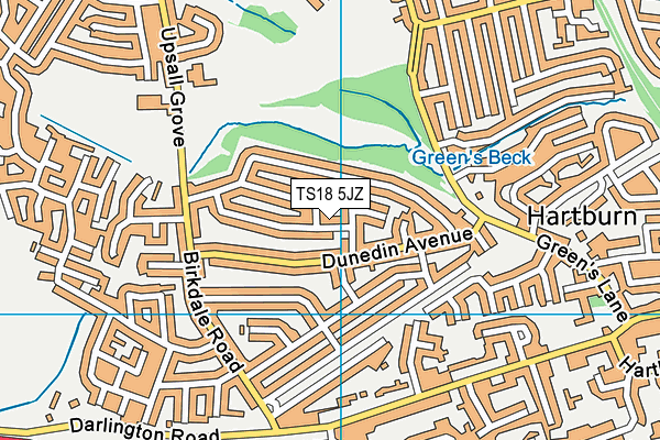 TS18 5JZ map - OS VectorMap District (Ordnance Survey)