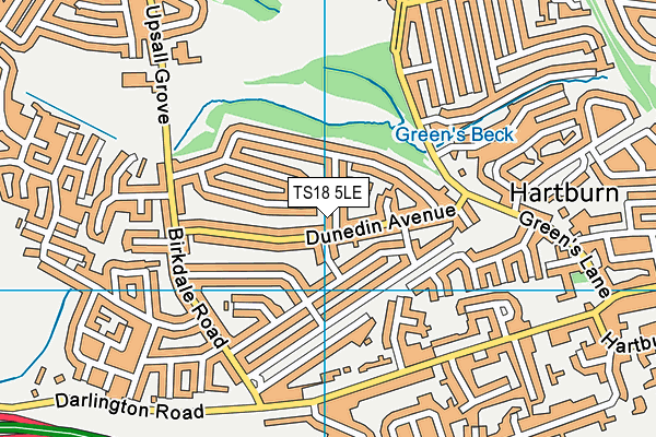 TS18 5LE map - OS VectorMap District (Ordnance Survey)